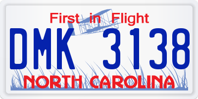 NC license plate DMK3138