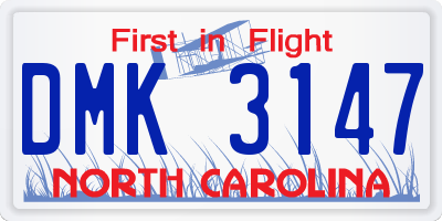 NC license plate DMK3147