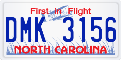 NC license plate DMK3156