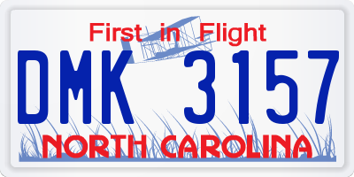 NC license plate DMK3157