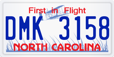 NC license plate DMK3158