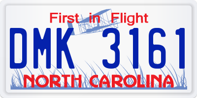 NC license plate DMK3161