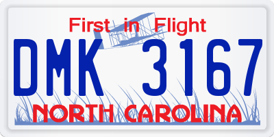 NC license plate DMK3167