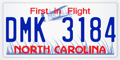 NC license plate DMK3184