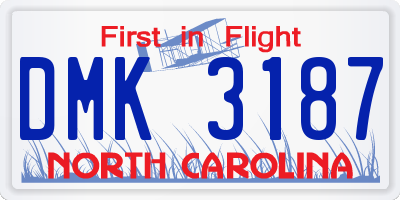 NC license plate DMK3187