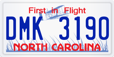 NC license plate DMK3190
