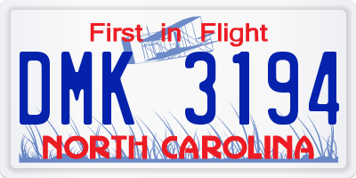 NC license plate DMK3194