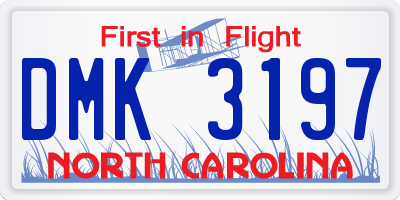 NC license plate DMK3197