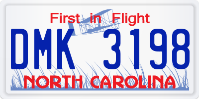 NC license plate DMK3198
