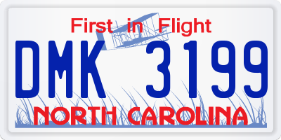 NC license plate DMK3199