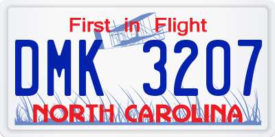 NC license plate DMK3207
