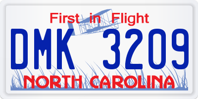 NC license plate DMK3209