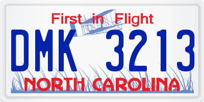 NC license plate DMK3213