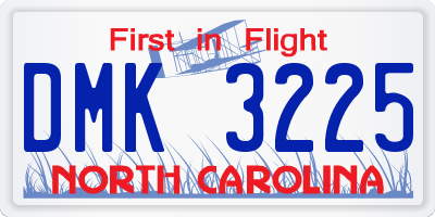 NC license plate DMK3225