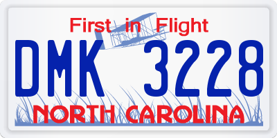 NC license plate DMK3228