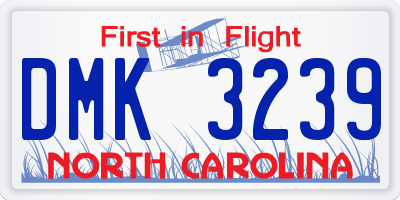 NC license plate DMK3239