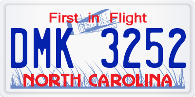 NC license plate DMK3252