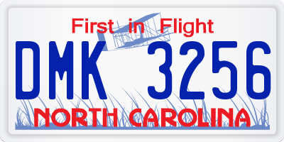 NC license plate DMK3256