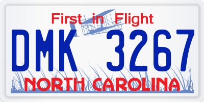 NC license plate DMK3267