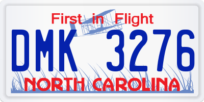 NC license plate DMK3276