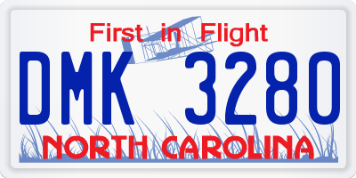 NC license plate DMK3280