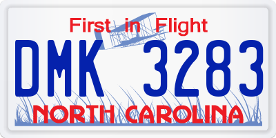 NC license plate DMK3283