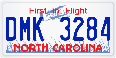 NC license plate DMK3284