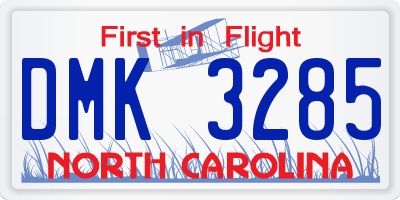 NC license plate DMK3285
