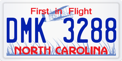 NC license plate DMK3288