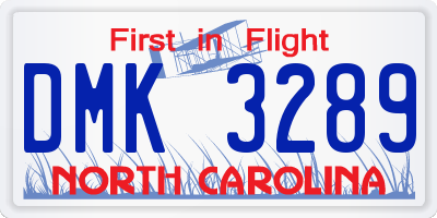 NC license plate DMK3289