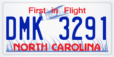 NC license plate DMK3291