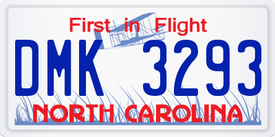 NC license plate DMK3293