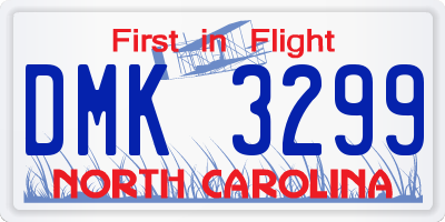 NC license plate DMK3299