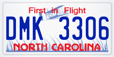 NC license plate DMK3306