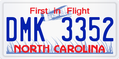 NC license plate DMK3352