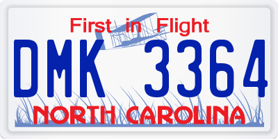 NC license plate DMK3364