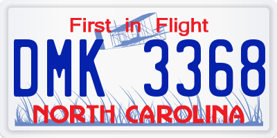 NC license plate DMK3368