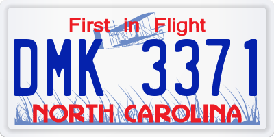 NC license plate DMK3371