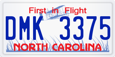 NC license plate DMK3375