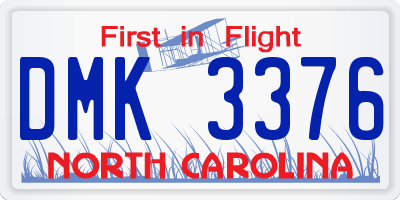 NC license plate DMK3376