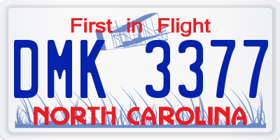 NC license plate DMK3377