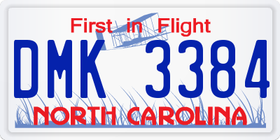 NC license plate DMK3384