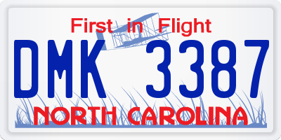 NC license plate DMK3387