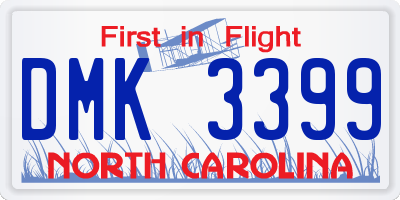 NC license plate DMK3399