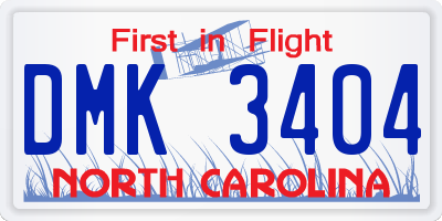 NC license plate DMK3404