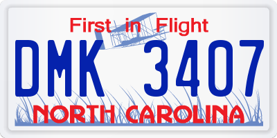 NC license plate DMK3407