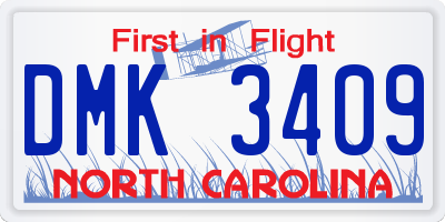 NC license plate DMK3409