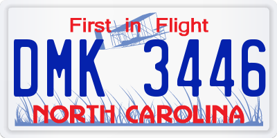 NC license plate DMK3446
