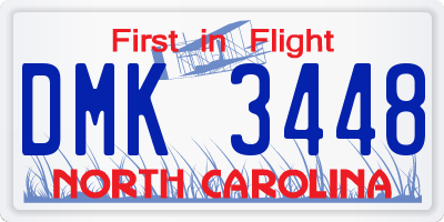 NC license plate DMK3448