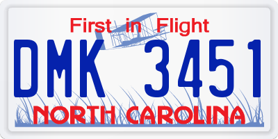 NC license plate DMK3451